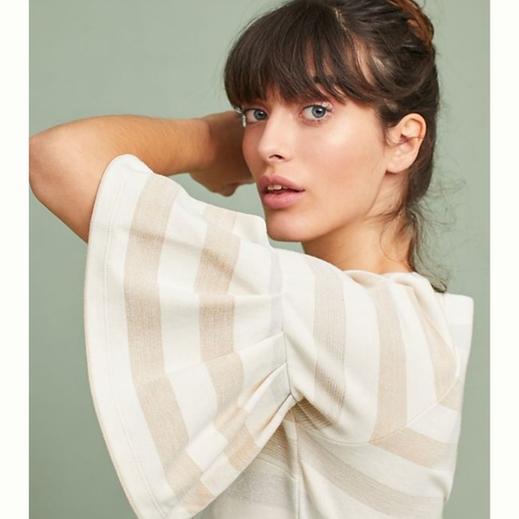 Striped Ruffled-Sleeve Top - Picture 2 of 3